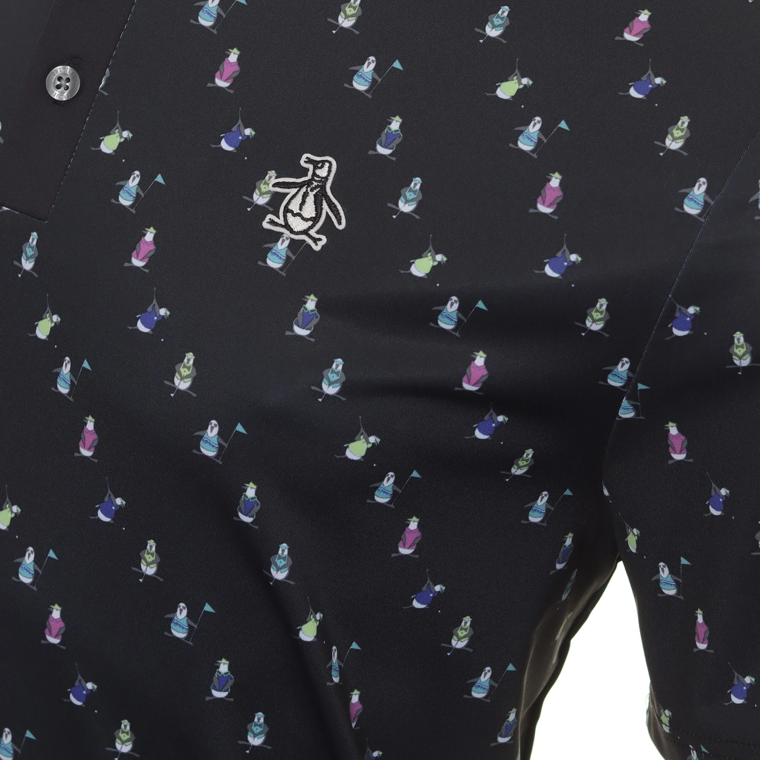 Original Penguin Golf Swinging Pete Novelty Print Polo Shirt 3 Original Penguin Golf Swinging Pete Novelty Print Polo Shirt - Image 3